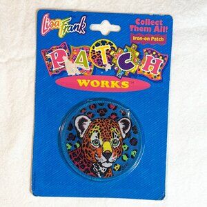 Vintage 1990's Lisa Frank Patch Works Baby Leopard Cub Iron On Patch, Sealed